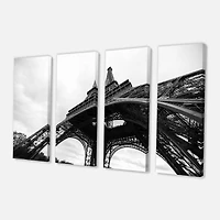 Designart - Paris Paris Eiffel Towerin Black and White Side View