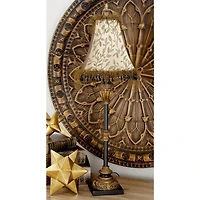 Brass Metal Tuscan Table Lamp, 33" x 10" x 10"