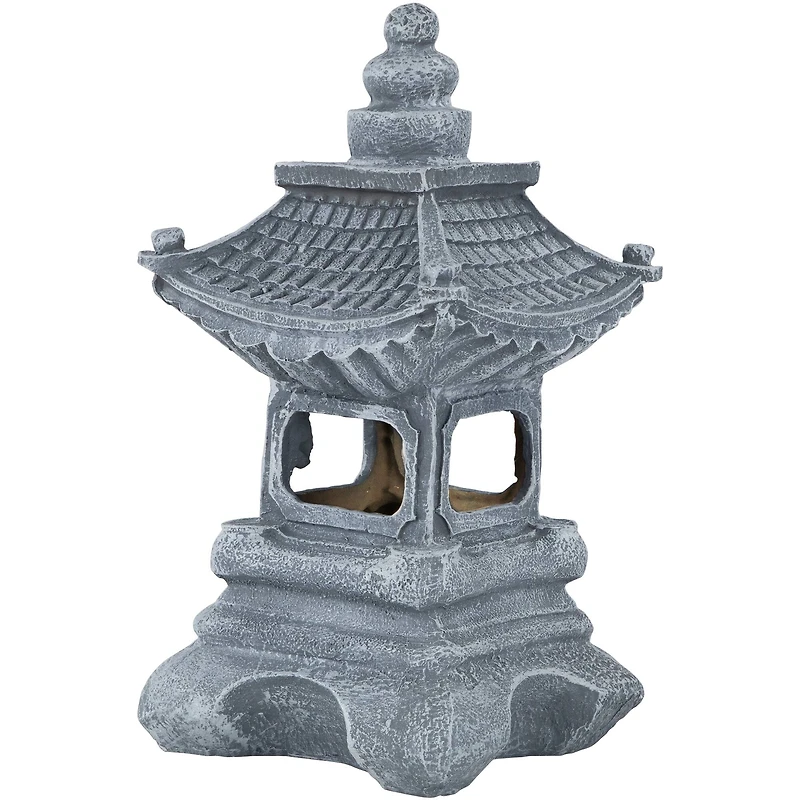 13" Solar Powered LED Pagoda Outdoor Garden Statue