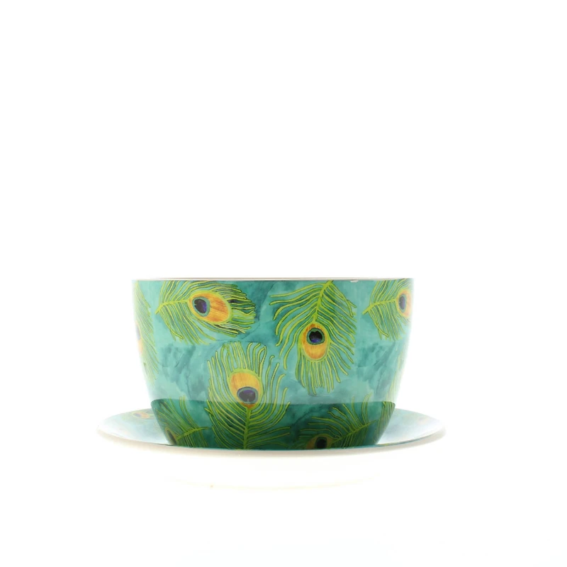 4.5'' Peacock Feather Teacup Planter