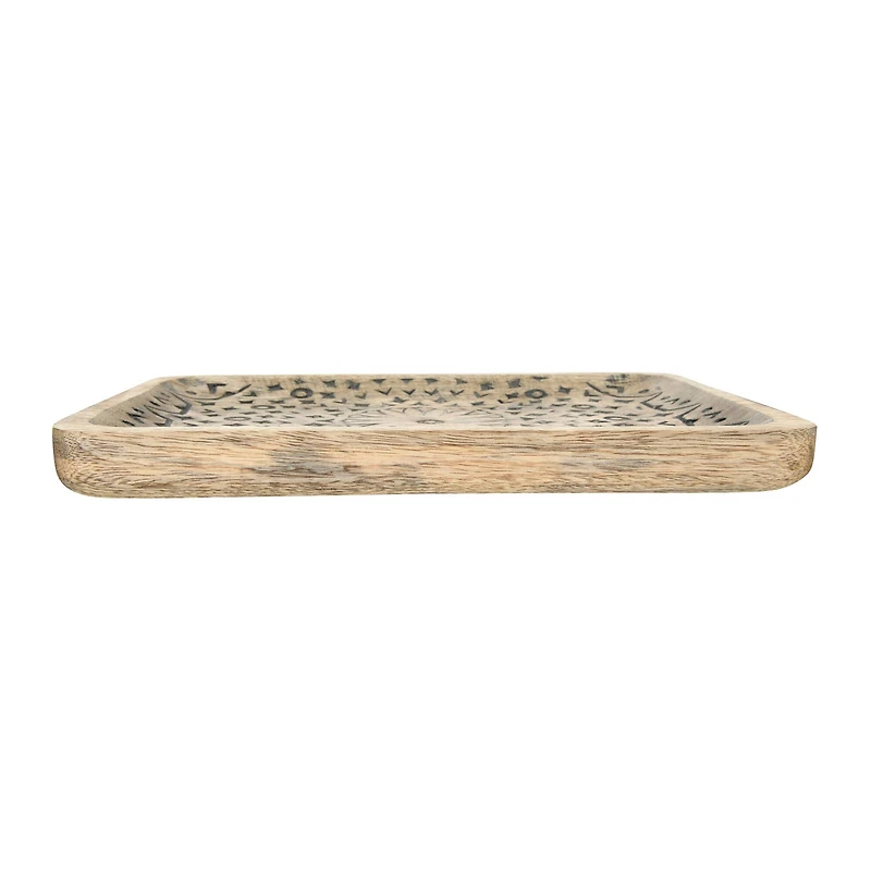 Hello Honey® Hand-Carved Mango Wood Tray