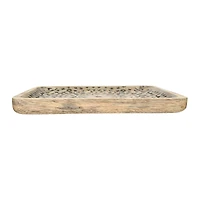 Hello Honey® Hand-Carved Mango Wood Tray