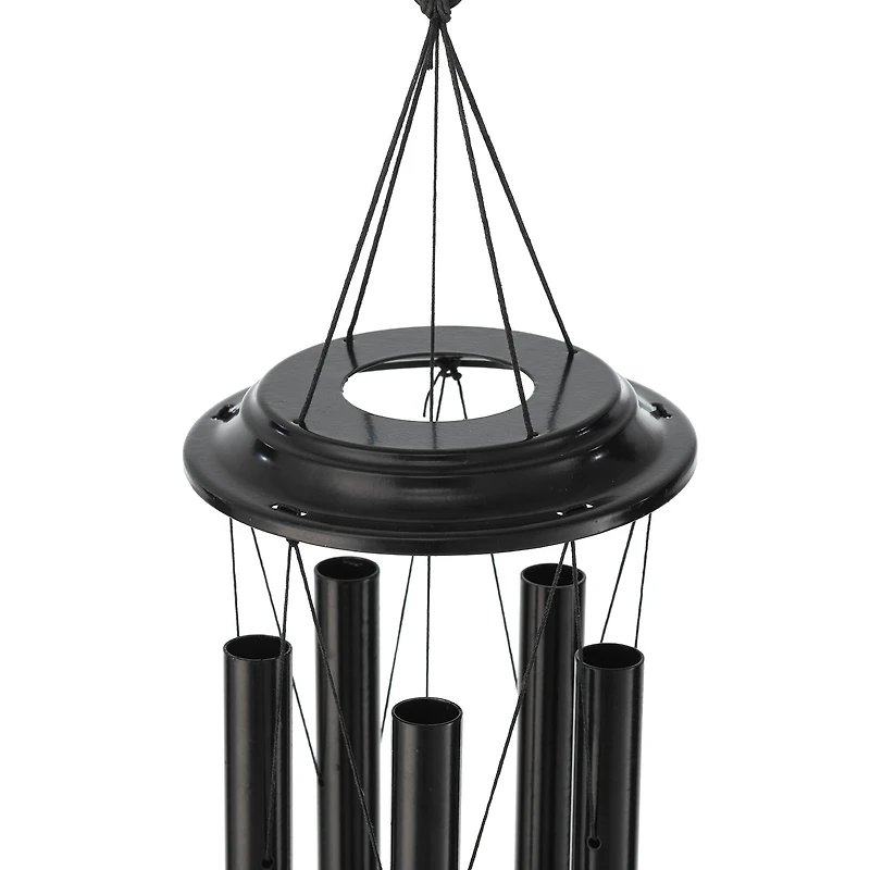 Glitzhome® 38" Matte Black Metal Black Windchime