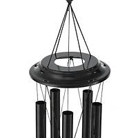 Glitzhome® 38" Matte Black Metal Black Windchime