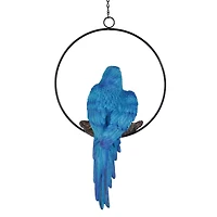Design Toscano 14" Polly in Paradise Parrot on Ring Perch