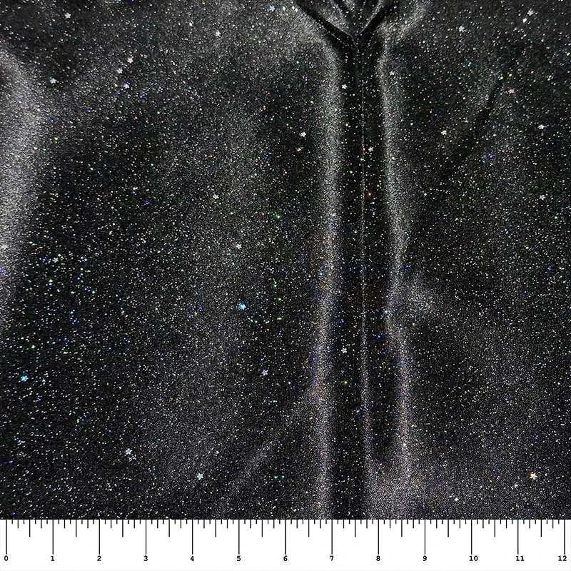 Feldman Star Black Glitter Satin