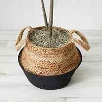 3ft. Artificial Fiddle Leaf Fig Tree With Handmade Cotton & Jute Woven Planter Set DIY Kit