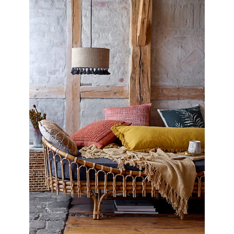 Hello Honey® Yellow Cotton Blend Knit Throw Blanket with Fringe