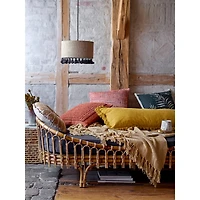 Hello Honey® Yellow Cotton Blend Knit Throw Blanket with Fringe