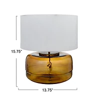 Hello Honey® 16" Amber Glass Table Lamp with White Cotton Shade