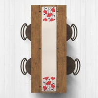 Simple Red Poppies Cotton Twill Runner