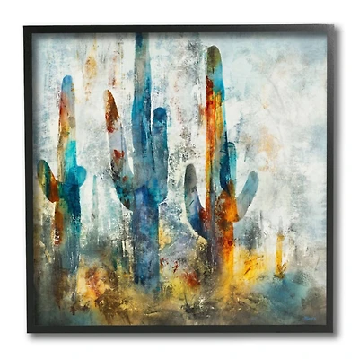 Stupell Industries Multicolored Cactus Silhouettes Black Framed Wall Art
