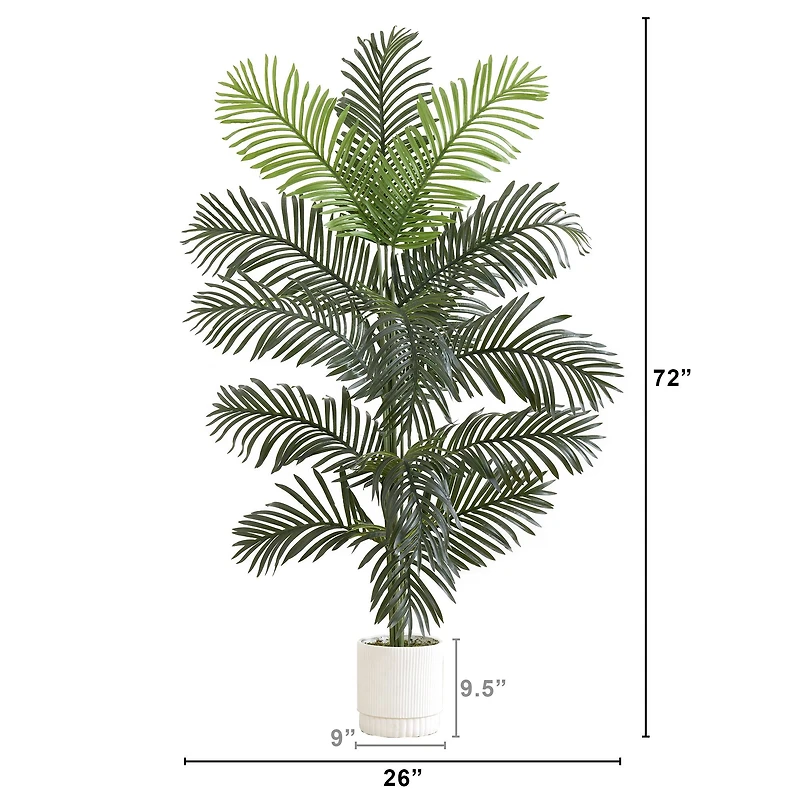 6ft. Artificial Paradise Palm with White Decorative Planter