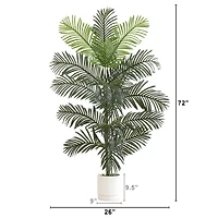 6ft. Artificial Paradise Palm with White Decorative Planter