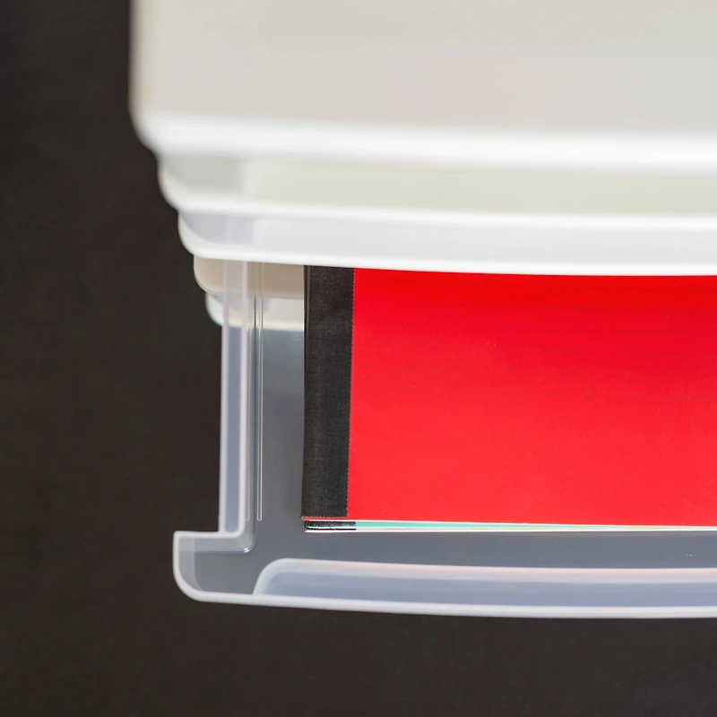 IRIS White 4-Drawer Desktop Plastic Drawer Organizer