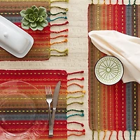 DII® Spice Tonal Stripe With Fringe Placemats, 6ct.
