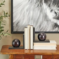 CosmoLiving by Cosmopolitan 6" Metallic Sphere & Marble Bookend Set