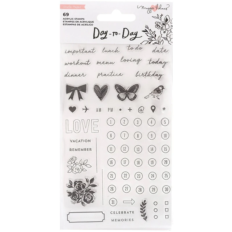 American Crafts™ Maggie Holmes Day-To-Day Planner Clear Stamp Set