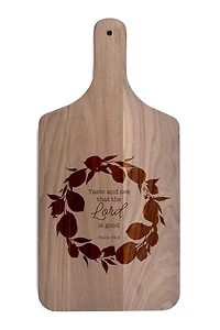 Lemon Wreath 8" x 17" Walnut Paddle Cutting Board