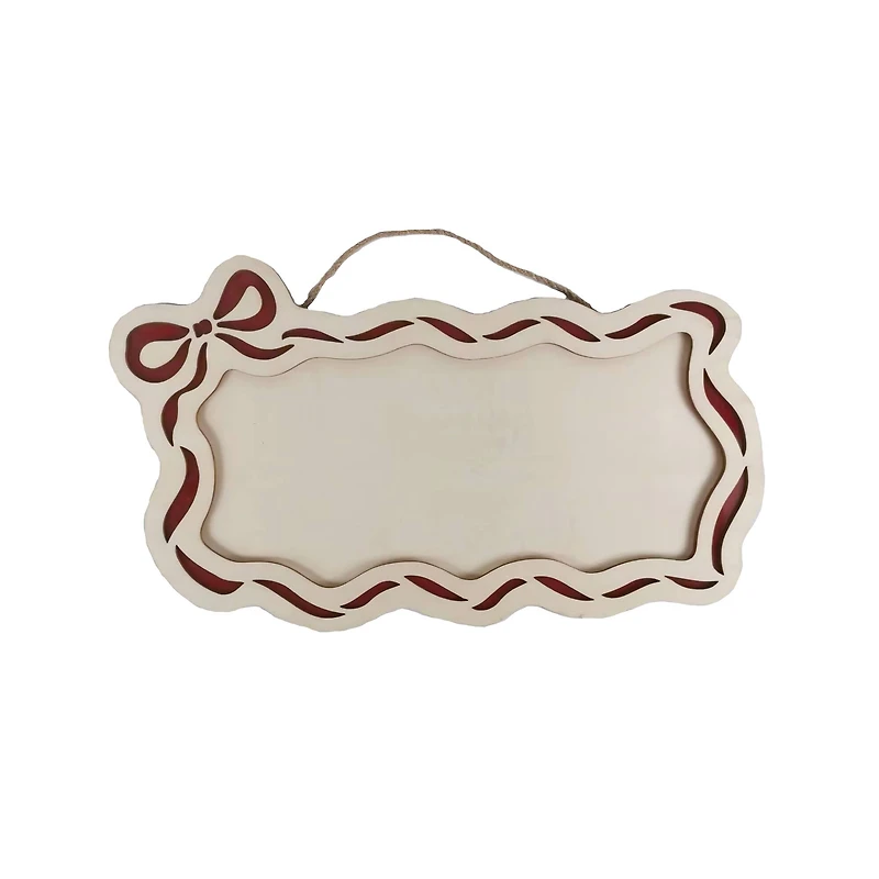 15.25" Red Bow Frame DIY Wood & Acrylic Wall Plaque by Make Market®