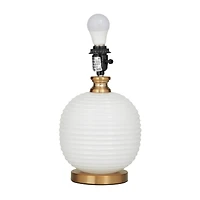 White Glass Modern Accent Lamp, 13" x 13" x 19"