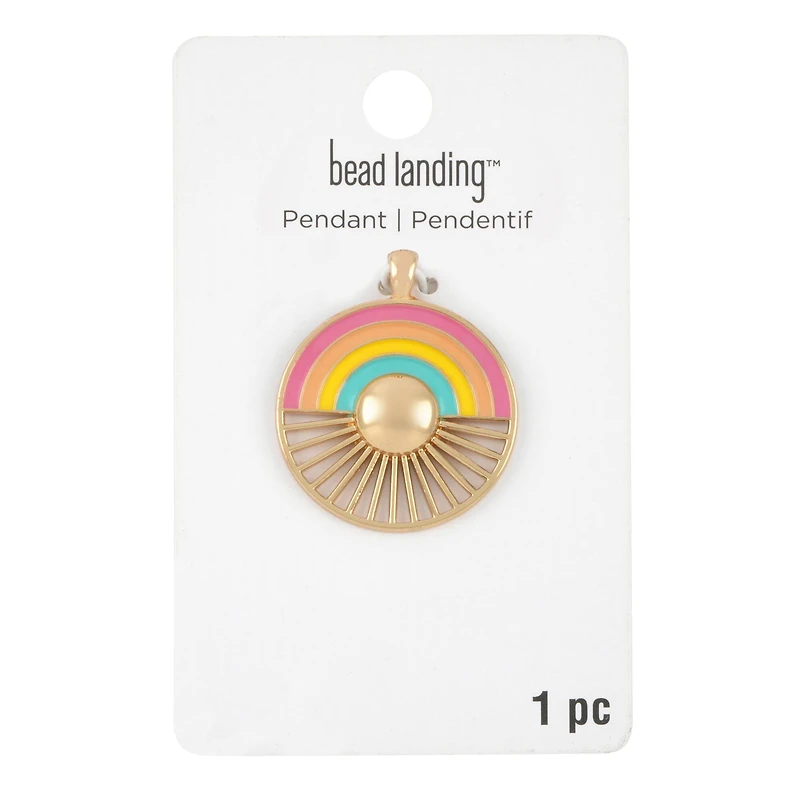 Rainbow Burst Circle Pendant by Bead Landing™