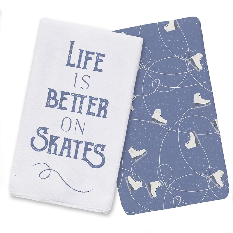 Life On Skates Tea Towels - Set of 2