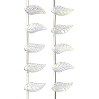 12 Packs: 24 ct. (288 total) Clear Aurora Borealis Glass Leaf Beads, 18mm by Bead Landing™