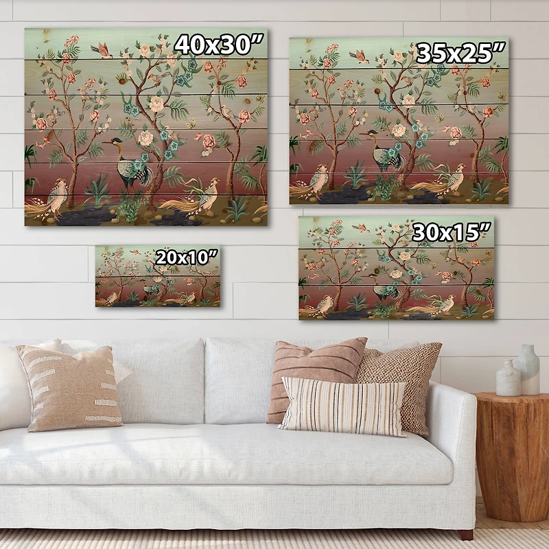 Designart - Chinoiserie With Birds and Peonies XI