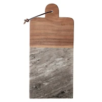 Hello Honey® Marble & Acacia Wood Cutting Board Tray with Knife & Leather Tie