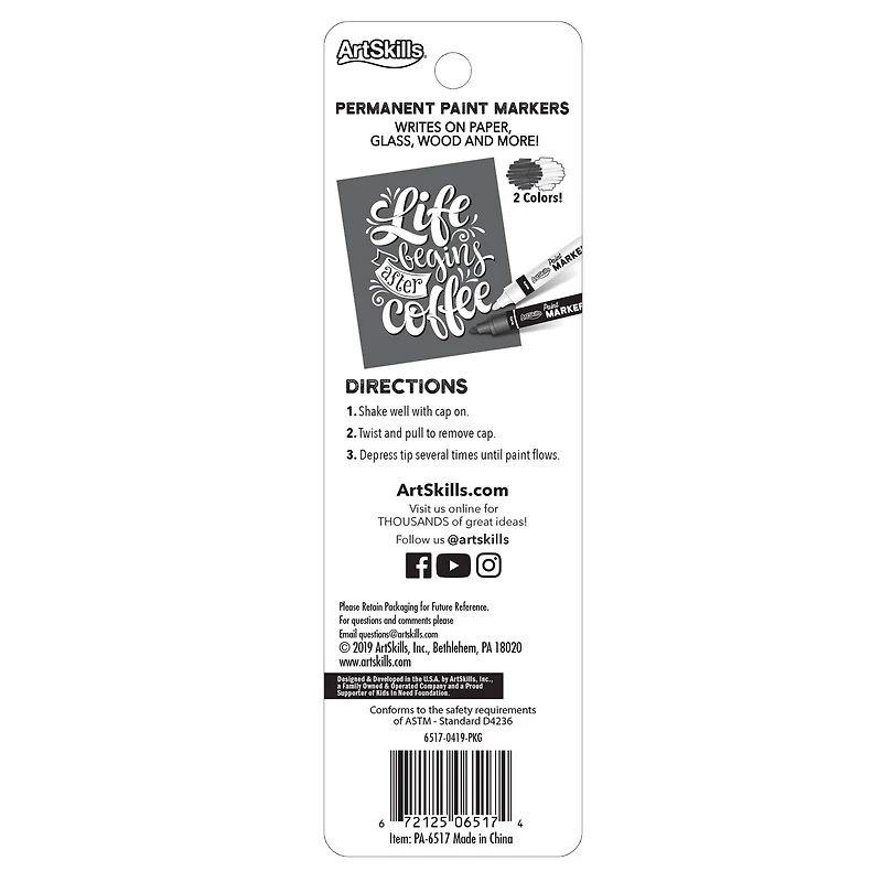 ArtSkills® Black & White Oil Based Paint Markers