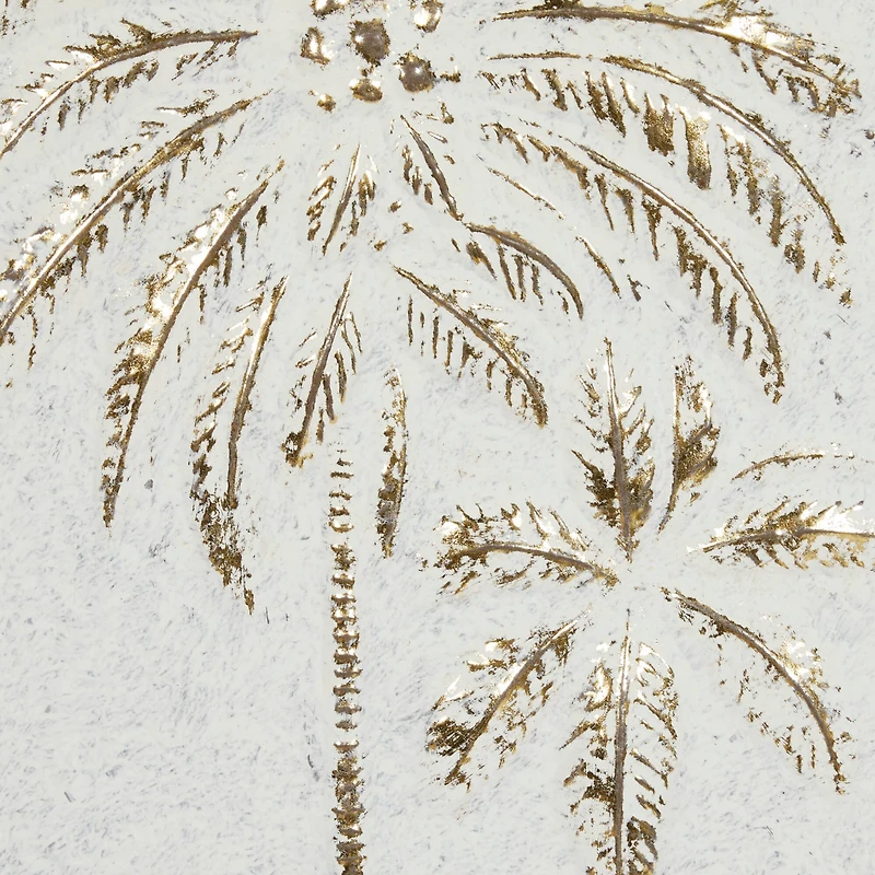 33" Gold Iron Coastal Palm Trees Wall Décor
