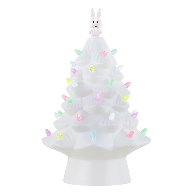 Mr. Cottontail White 13" Ceramic Easter Bunny Tree