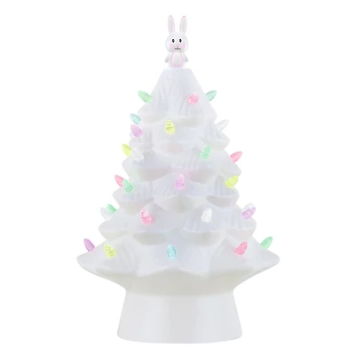 Mr. Cottontail White 13" Ceramic Easter Bunny Tree