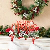Glitzhome® 14.5" Merry Christmas Metal Stocking Holder
