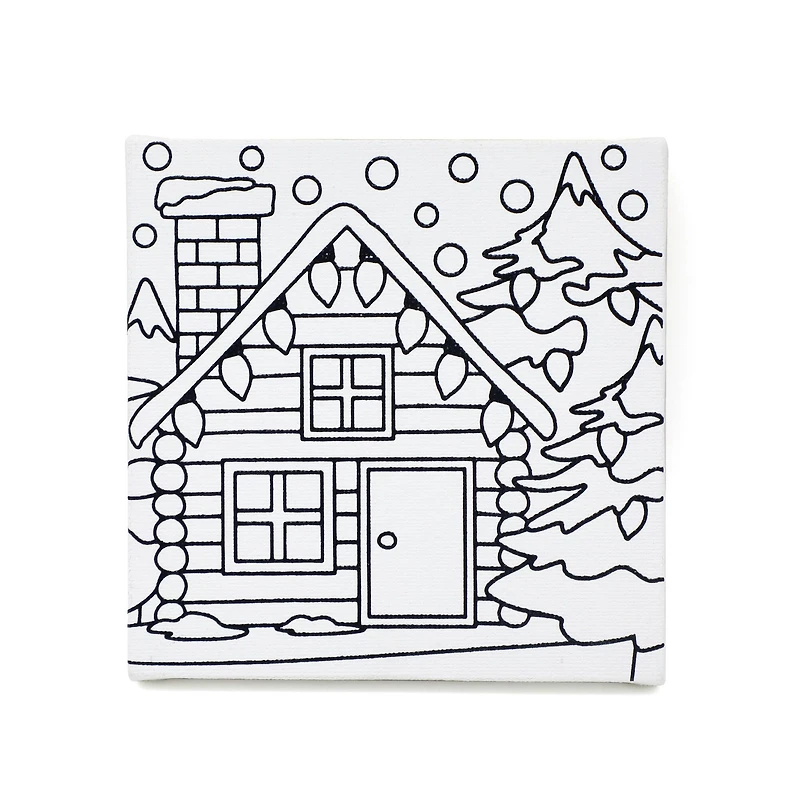 5" x 5" Log Cabin Canvas Painting Kit by Artist's Loft™