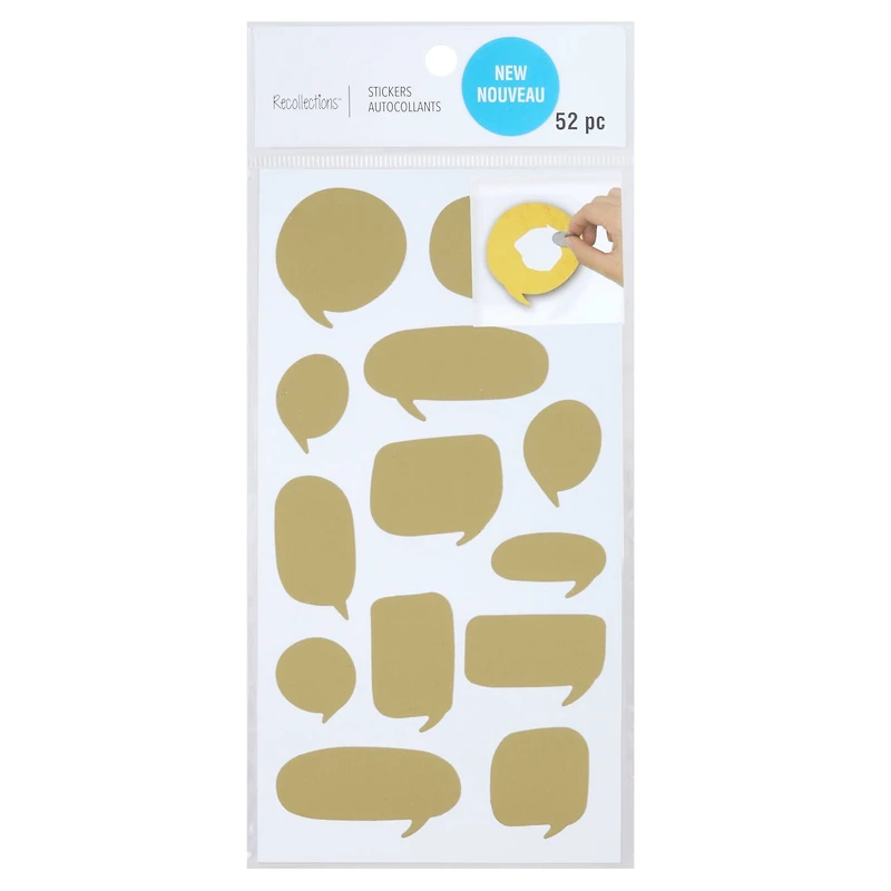 Gold Word Bubble Scratch & Reveal Stickers by Recollections™