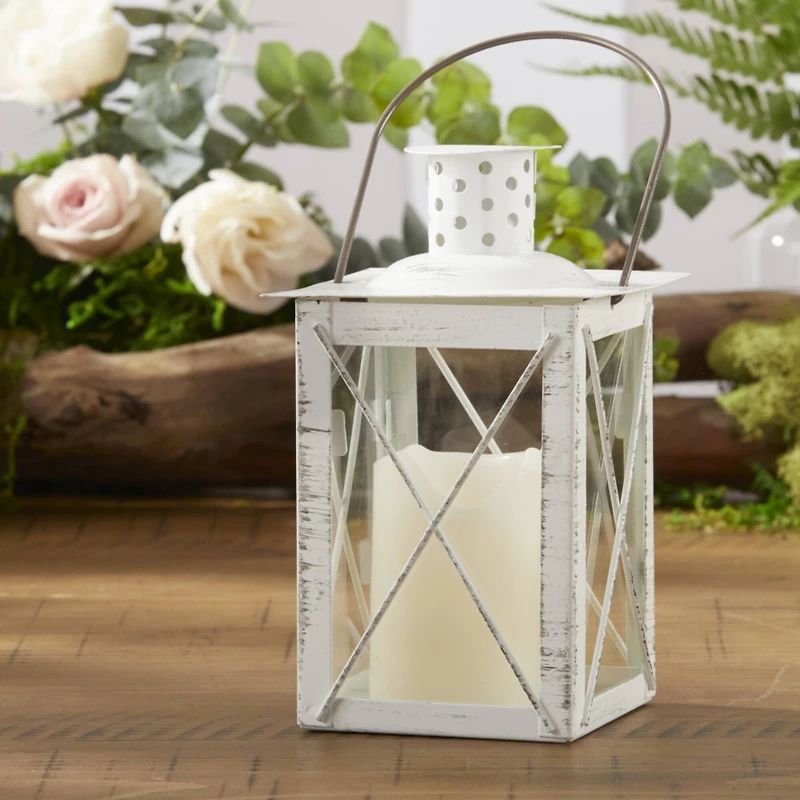 Kate Aspen® Medium Luminous White Lantern Tea Light Holder