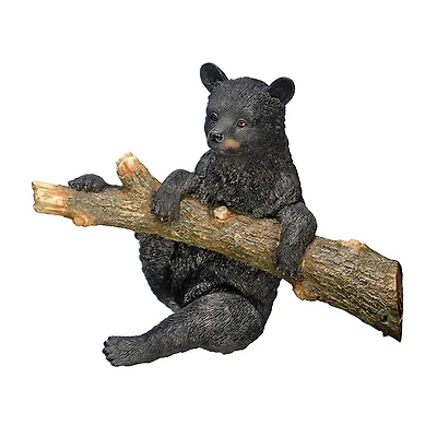 Design Toscano 15" Up a Tree Hanging Black Bear Cub Sculpture Climbing