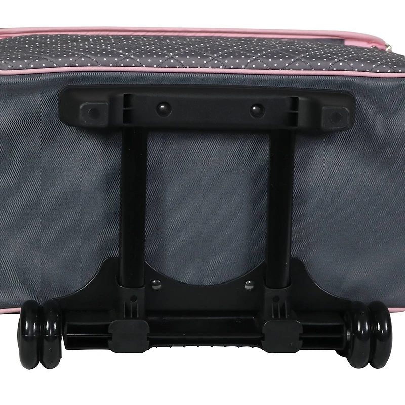 Everything Mary Quilted Pink & Gray Deluxe Rolling Sewing Machine Tote