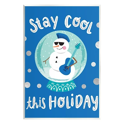 Stupell Industries Stay Cool This Holiday Musician Snowman Wall Plaque Art
