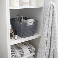 Simplify Medium Charcoal Rattan Storage Basket