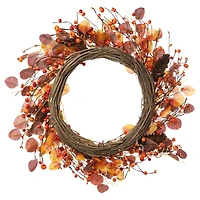 Glitzhome® 22" Fall Eucalyptus Berry Wreath
