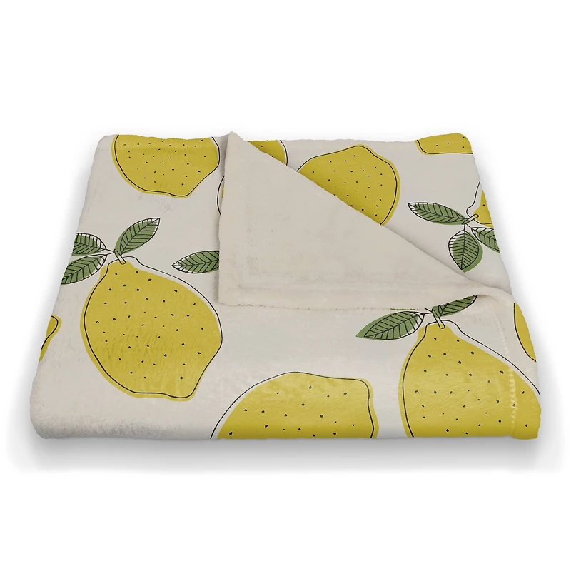 Fun Lemon Pattern 50" x 60" Coral Fleece Blanket