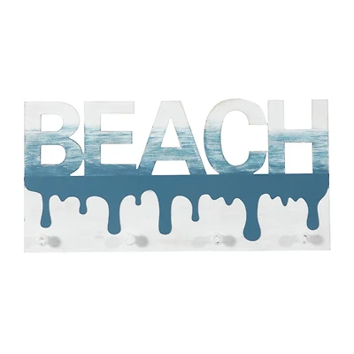 Blue Wood Coastal Wall Hook