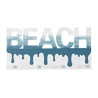 Blue Wood Coastal Wall Hook