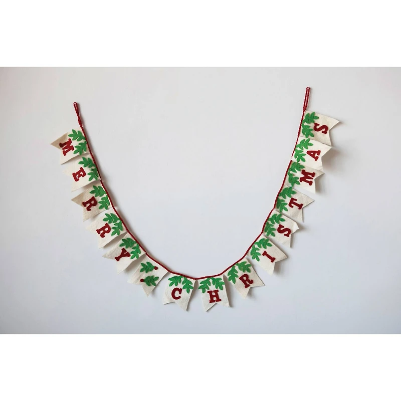 Hello Honey® 6ft. Wool Merry Christmas Pendant Banner