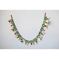 Hello Honey® 6ft. Wool Merry Christmas Pendant Banner