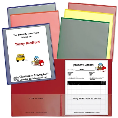 C-Line® Assorted Colors Classroom Connector™ School-To-Home Folder, 6ct.