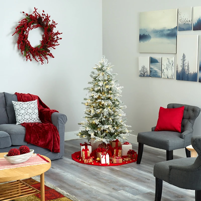 5ft. Pre-Lit Nova Scotia Spruce Artificial Christmas Tree, Warm White LED Lights